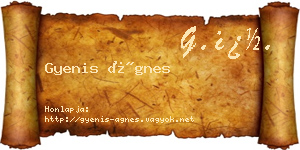 Gyenis Ágnes névjegykártya